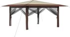 vidaXL Gazebo met 4 Zijwanden 4 x 4 m Crème en bruin