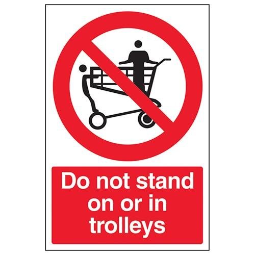 V Safety VSafety staat niet op of in Trolleys Sign - 200mm x 300mm - 1mm Rigid Plastic