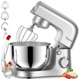 Mixeur sur pied, 4,5 litres, 1500 watts, 10 vitesses, acier inoxydable, argent