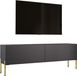 Meuble TV anthracite avec pieds dorés, 140 x 52 x 32 cm