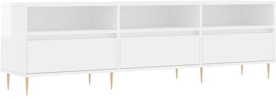 vidaXL Tv-meubel 150x30x44,5 cm bewerkt hout hoogglans wit
