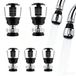 Abundant Grace B.V. 5-stuks aérateur de robinet - rallonge de robinet - accessoire de robinet de cuisine - rotatif à 360° - double mode de pulvérisation - anti-éclaboussures - métal chrom é - argent