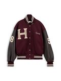 Tommy Hilfiger Dames Lichte Jas Wolmix S Crème/Donkerbruin/Wijnrood/Offwhite