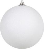 Othmar Decorations Kerstbal - groot - wit - D25 cm - kunststof - glitter afwerking