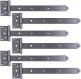 Alberts DURAVIS® kruisheng met geklonken pen, zwart diamant duplex gecoat, heng 391 x 40 mm, scharnier 59 x 103 mm, set van 6