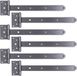 Alberts DURAVIS® kruisheng met geklonken pen, zwart diamant duplex gecoat, heng 391 x 40 mm, scharnier 59 x 103 mm, set van 6