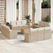 Prolenta Maison Exclusive - Tuinset voor de tuin, 13-delig, met kussens, beige, gemaakt van polyrotan