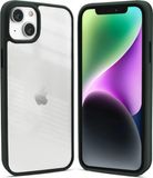 Coverzs telefoonhoesje geschikt voor Apple iPhone 14 Plus hoesje - doorzichtig acryl telefoonhoesje met gekleurde silicone rand - optimale bescherming - groen