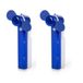 Merkloos / Sans marque Set van 4x stuks zak ventilator/waaier blauw met water verstuiver - Mini hand ventilators van 16 cm