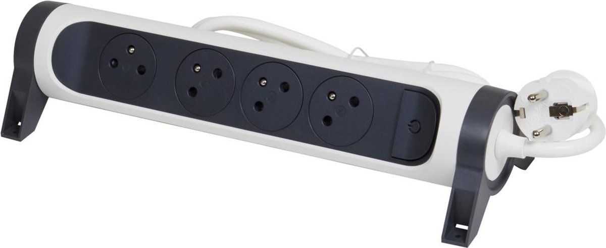 LEGRAND - 4V STOPCONTACT PREMIUM +SCH +3M - Grijs - 3414971943407