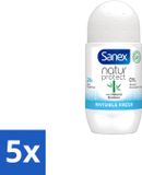Sanex Deo Roll-on Bamboe Invisible Fresh - 5 x 50 ml - Voordeelverpakking