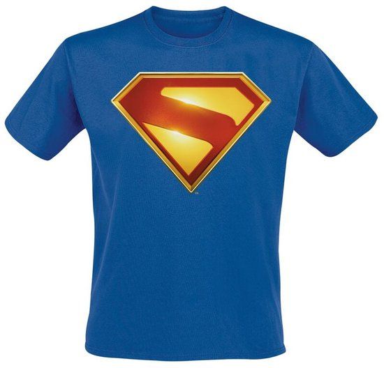 Superman 2025 - Superman Gleaming Logo Heren T-shirt - blauw - S