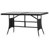 vidaXL Tuintafel 140x80x74 cm Polyrattan Zwart