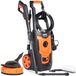 NAC Hogedrukreiniger, 1800 W, 130 bar, mini-hogedrukreiniger, compact, kleine hogedrukreiniger, draagbaar (7,4 kg), 420 l/u, aluminium pomp met patio cleaner voor auto en tuin, New American Concept
