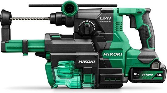 HiKOKI DH1826DA WUZ Accu Boor-breekhamer - SDS PLUS - 18V - Incl. Stofafzuigunit