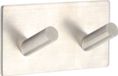 Tendance Handdoek haakjes vierkant - 2 haken - 9 x 3 x 5 cm - zilver - Zelfklevende ophang haakjes - Metaal