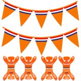 Orange flags/flag line with garland clips for indoor use - 10m