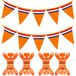 Orange flags/flag line with garland clips for indoor use - 10m