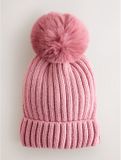 Next - Geribbelde beanie met pompon - Roze