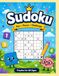 Sudoku for Kids Ages 3-9: 50 Fun and Amazing Puzzles with 4 Levels - Super Easy 4x4 to Hard 9x9 - Black and White Activity Book with Cute Cartoons on Every Page