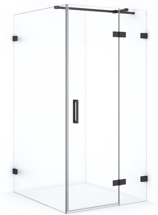 Maxaro Douchecabine Diamond 120x100cm 8mm Helder Veiligheidsglas Zwart Chroom met Draaideur
