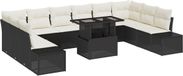 vidaXL - Tuinbank - Set - 11 - st - Zwart - poly - rattan