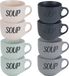 Cosy & Trendy Soepbekers/soepkommen - set 12x stuks - 11 x 8 cm - 510 ml - keramiek - mix kleuren