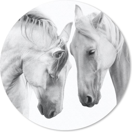 MousePadParadise Ronde Muismat - Paard - Dieren - Portret - Wit - 20x20 cm