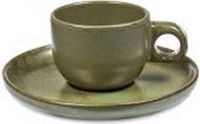Serax Sergio Herman Surface Espressokop + Schotel Camogroen 13 Ø 4 stuks