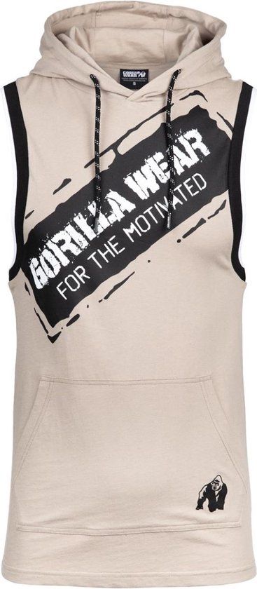 Gorilla Wear Loretto Hooded Tank Top - Beige - 3XL