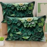 PETTI Artigiani Italiani - Paar kussenslopen 60 x 40 cm van microvezel, decoratief kussen voor slaapkamer, bank, woonkamer, set van 2 kussenslopen, bloemenpatroon 05 22, 100% Made in Italy