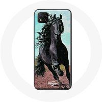 Maniacase Etui voor Xiaomi Redmi 9C Quarter Horse zwart