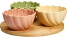 Set de 4 plats de service en grès de différentes couleurs