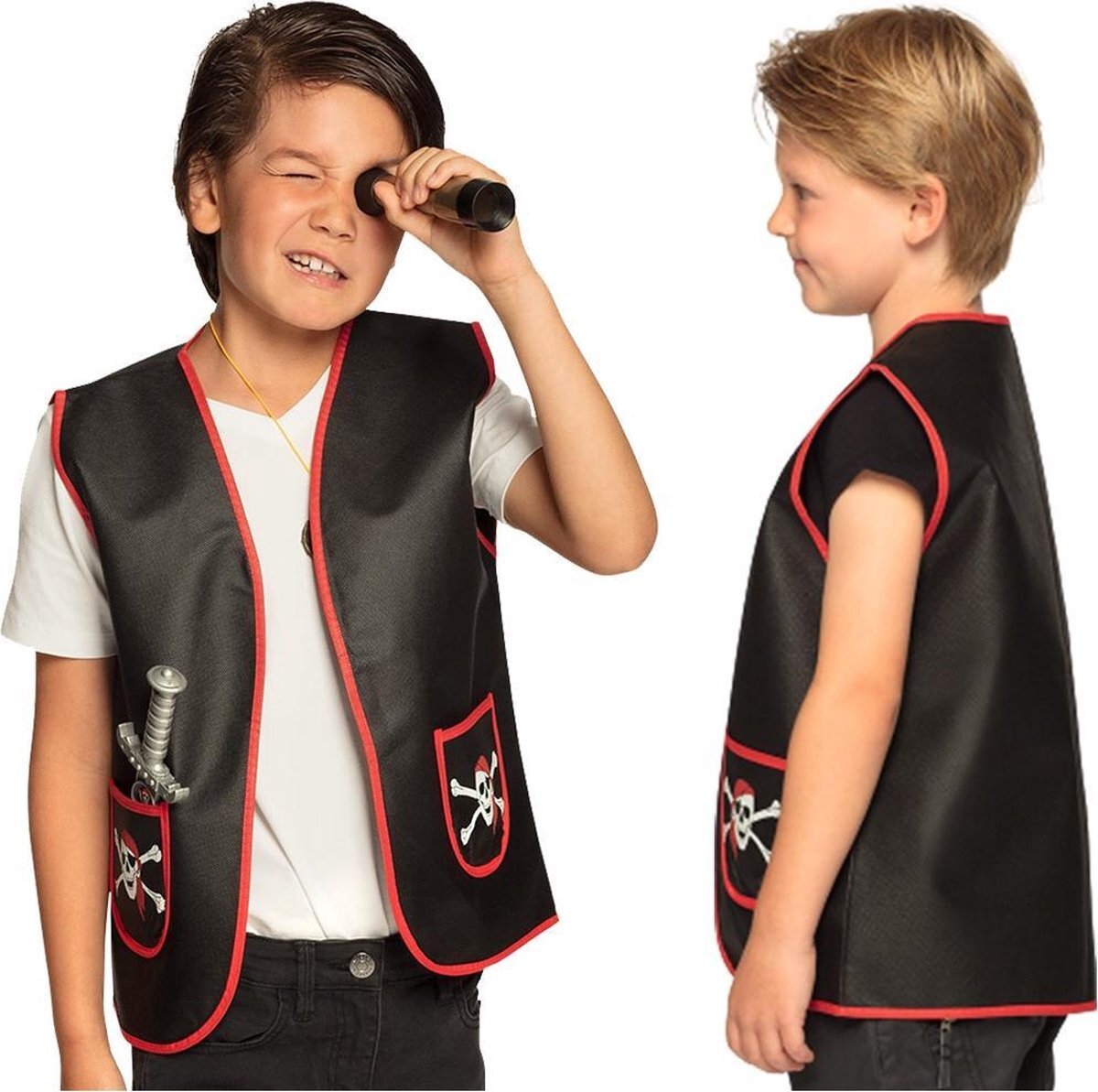 Boland - Piratenvest Junior Polyester Zwart Maat 4-6 Jaar