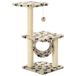 Chat poteau griffoir avec poteaux griffoirs en sisal 65 cm empreintes de pattes beige