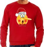 Bellatio Decorations Foute Kersttrui/Sweater Heren - Leugenaar - Rood - Braaf/Stout - XXL