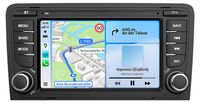 Audi autoradio 7 pouces Android avec 2+64 Go de mémoire, adapté pour A3 S3 RS3 8P (2003-2012), avec CarPlay sans fil, Android Auto, WiFi, navigation GPS, RDS, DSP et DAB+. Bluetooth