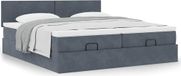 Maison Exclusive - Cadre de lit ottoman avec matelas, gris foncé, 200x200 cm, velours