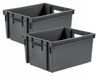 EDA Opbergkrat stapelbaar - 2x - kunststof - 10 Liter - L32 x B26 x H18 cm - grijs