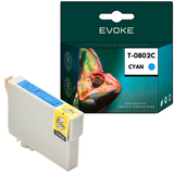 Evoke compatible ink for Epson C13T08024010 T0802 cyan 14 ml 470 Stron Stylus Photo P50 Px650 660 700W 710W 720Wd 730Wd 800Fw 810Fw 820Fwd 830Fwd; R265 285 360; Rx560 585 685