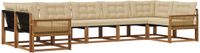 vidaXL - Acacia Hout Loungeset - Hoek loungeset - 7 zitplaatsen - Natuurlijk en Beige