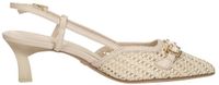 Tamaris Dames Slingpumps 1-29634-44 418 Beige Leer/Textiel/Synthetisch Blokhak 3-4 cm Maat 38 EU
