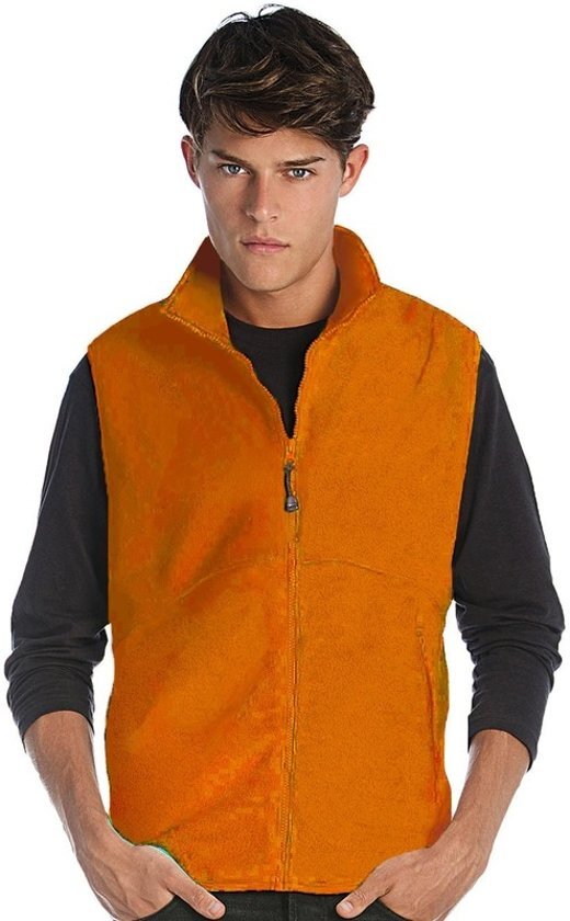 James & Nicholson Fleece casual bodywarmer oranje voor heren - Holland feest/outdoor kleding - Supporters/fan artikelen S