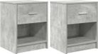 vidaXL Nachtkastjes 2 st met lade 40x34x50 cm betongrijs