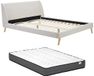 Vente-unique Bedframe stof beige 180 x 200 cm