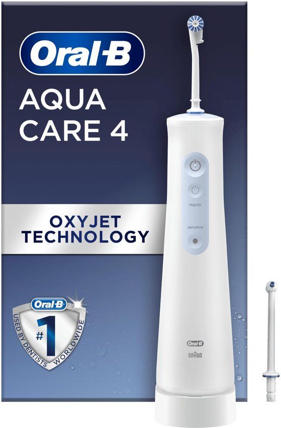 Oral-B Aqua Care 4 - Draadloze Monddouche - Wit/Blauw