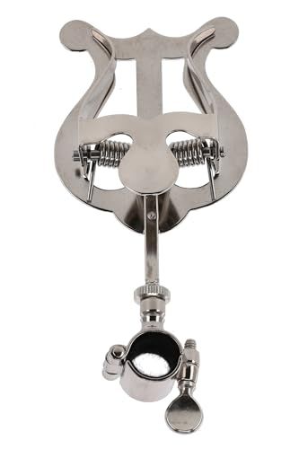 GEWA Trumpet Music Lyre - Nickel-Plated - Small Lyre - 1 Button - Hinge Ring Ø 14 mm