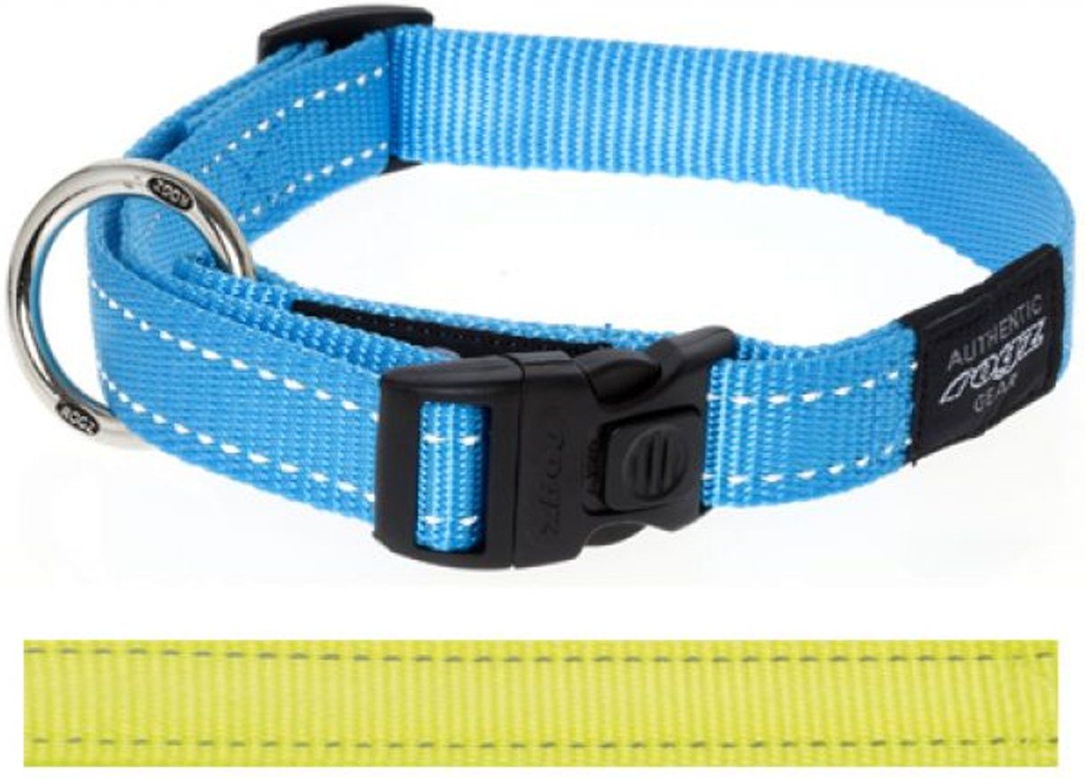 ROGZ FOR DOGS Fanbelt Hondenhalsband - 20 mm x 34-56 cm - Geel