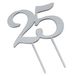 Mopec Houten taarttopper, 25 verjaardag, zilver, 12 x 17 cm, 2