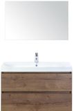 BES LED Maxx XL Badmeubelset 100 cm - Tabacco - Wastafel Just 1 Kraangat met Spiegel